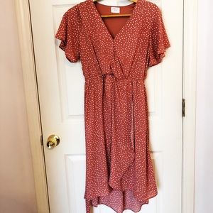 Sienna Sky Women’s Pink Polka Dot Dress Size Large